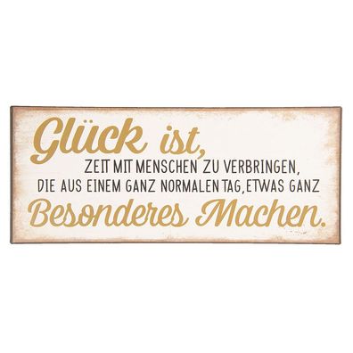 Clayre & Eef Textschild 13x30 cm Beige Gelb Metall (Gr. 30x1x13 cm)