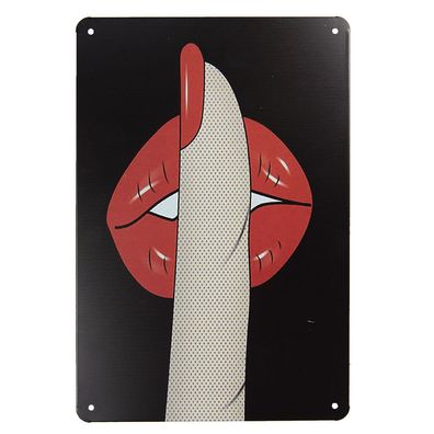 Clayre & Eef Textschild 20x30 cm Schwarz Eisen (Gr. 20x1x30 cm)