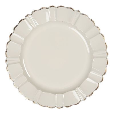 Clayre & Eef Unterteller Ø 33 cm Beige Kunststoff (Gr. Ø 33x1 cm)