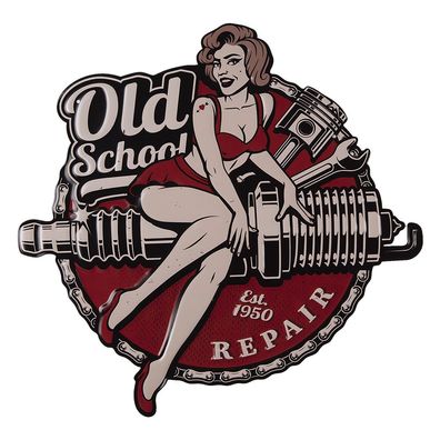 Clayre & Eef Textschild 45x1x45 cm Beige Rot Eisen (Gr. 45x1x45 cm)