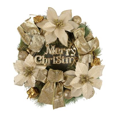 Clayre & Eef Weihnachtskranz Ø 30 cm Goldfarbig Kunststoff (Gr. Ø 30x8 cm)