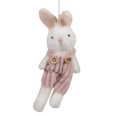 Clayre & Eef Oster-Anhänger Kaninchen 14 cm Weiß Synthetisch (Gr. 6x4x14 cm)