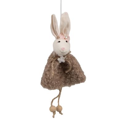 Clayre & Eef Oster-Anhänger Kaninchen 16 cm Braun Baumwolle (Gr. 8x3x16 cm)