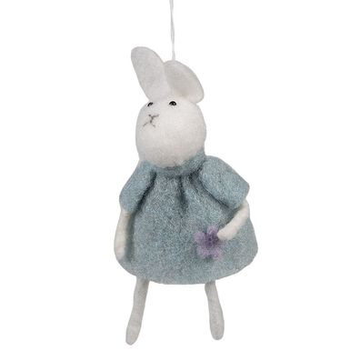 Clayre & Eef Oster-Anhänger Kaninchen 13 cm Blau Synthetisch (Gr. 6x3x13 cm)