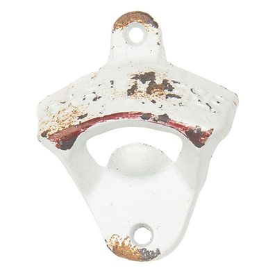 Clayre & Eef Flaschenöffner 6x3x8 cm Weiß Eisen (Gr. 6x3x8 cm)
