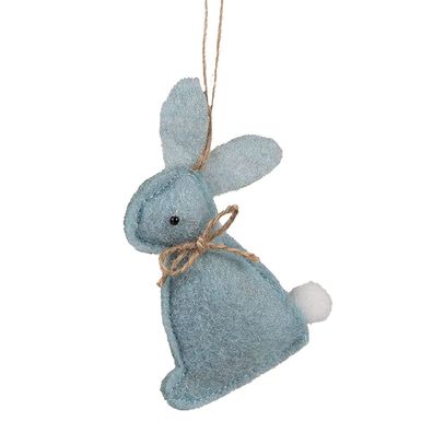 Clayre & Eef Oster-Anhänger Kaninchen 10 cm Blau Baumwolle (Gr. 6x1x10 cm)