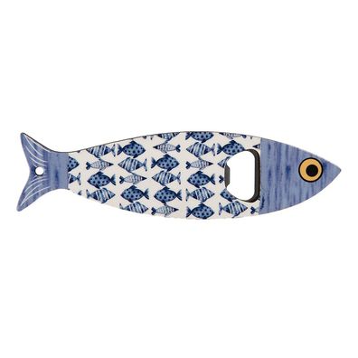 Clayre & Eef Flaschenöffner Fisch 5x18 cm Blau Keramik (Gr. 5x18x1 cm)