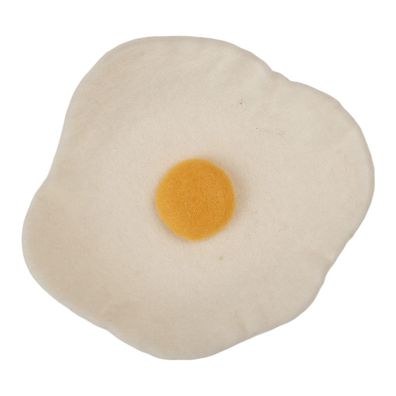 Clayre & Eef Dekoration Schale Ei Ø 18x3 cm Weiß Filz (Gr. Ø 18x3 cm)