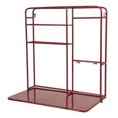 Clayre & Eef Wandregal 59x33x63 cm Rot Eisen (Gr. 59x33x63 cm)