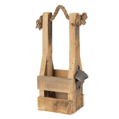 Clayre & Eef Flaschenhalter 9x10x29 cm Braun Holz (Gr. 9x10x29 cm)