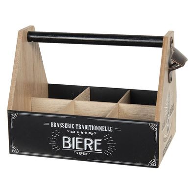 Clayre & Eef Flaschenregal mit Flaschen 29x19x20 cm Braun MDF (Gr. 29x19x20 cm)