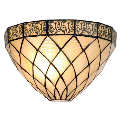 Clayre & Eef Wandleuchte Tiffany 30x15x20 cm Beige Braun Metall