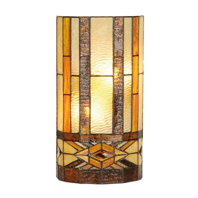 Clayre & Eef Wandleuchte Tiffany 20x11x36 cm Beige Braun Metall
