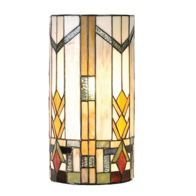 Clayre & Eef Wandleuchte Tiffany 20x11x36 cm Beige Grün Glas