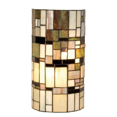 Clayre & Eef Wandleuchte Tiffany 20x11x36 cm Beige Braun Kunststoff