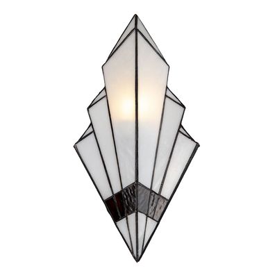 Clayre & Eef Wandleuchte Tiffany 23x13x43 cm Weiß Glas