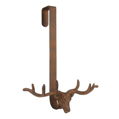 Clayre & Eef Wandhaken Hirsch 28x11x37 cm Braun Metall (Gr. 28x11x37 cm)