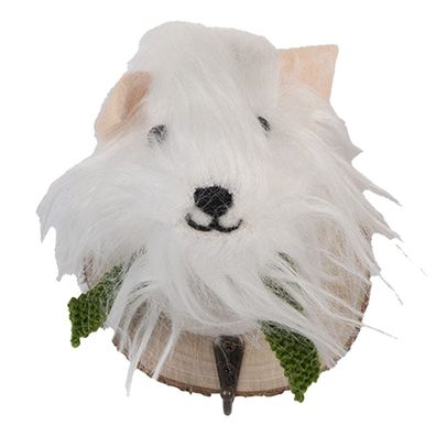 Clayre & Eef Wandhaken Hund 11x15x14 cm Weiß Filz (Gr. 11x15x14 cm)