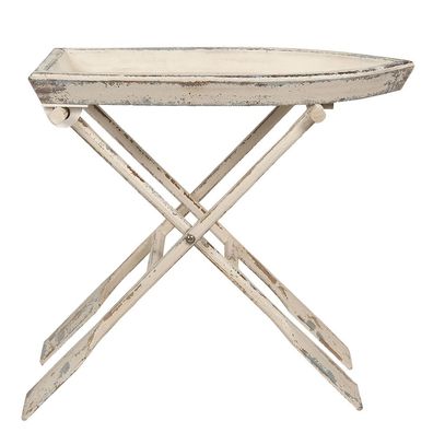 Clayre & Eef Beistelltisch 70x39x64 cm Weiß Holz (Gr. 70x39x64 cm)