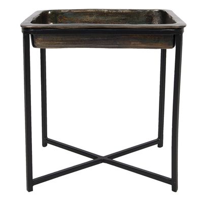 Clayre & Eef Beistelltisch 38x29x42 cm Schwarz Metall (Gr. 38x29x42 cm)