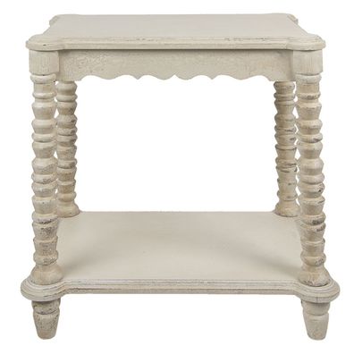 Clayre & Eef Beistelltisch 60x40x70 cm Weiß Holz (Gr. 60x40x70 cm)
