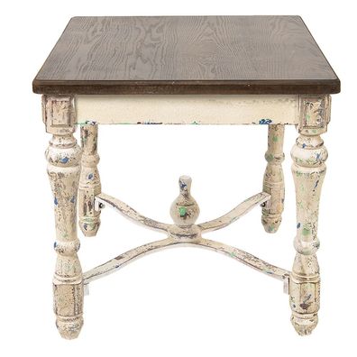Clayre & Eef Beistelltisch 60x60x64 cm Weiß Holz (Gr. 60x60x64 cm)