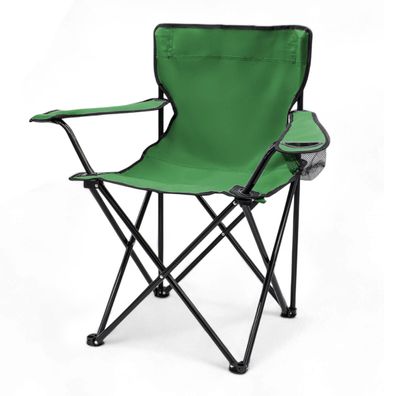 Campingstuhl mit Getränkehalter - grün - Garten Strand Camping Angel Klapp Stuhl