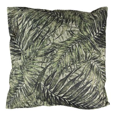 Clayre & Eef Dekokissen 43x43 cm Grün Synthetisch Blätter (Gr. 43x43x4 cm)