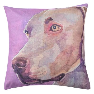 Clayre & Eef Kissenbezug 43x43 cm Braun Violett Polyester Hund (Gr. 43x43 cm)