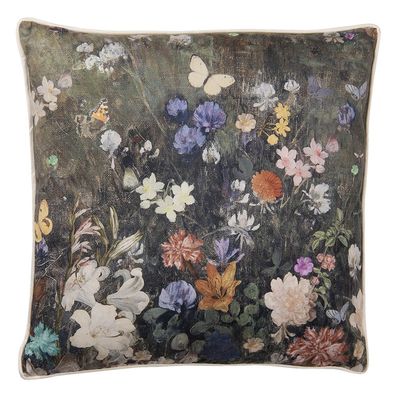 Clayre & Eef Dekokissen 45x45 cm Grün Synthetisch Blumen (Gr. 45x45x4 cm)