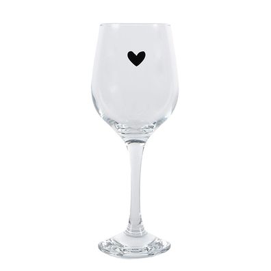 Clayre & Eef Weinglas Herz 300 ml Transparant Glas (Gr. Ø 7x21 cm / 300 ml)