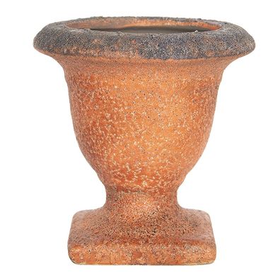 Clayre & Eef Blumentopf 12 cm Orange Keramik (Gr. Ø 12x12 cm)