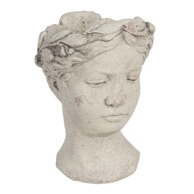 Clayre & Eef Blumentopf 18x17x25 cm Grau Braun Stein (Gr. 18x17x25 cm)