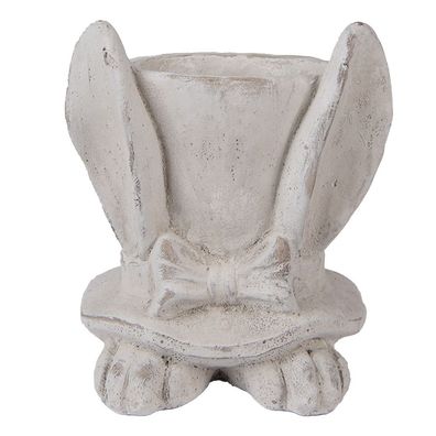 Clayre & Eef Blumentopf Kaninchen 17x16x19 cm Beige Stein (Gr. 17x16x19 cm)
