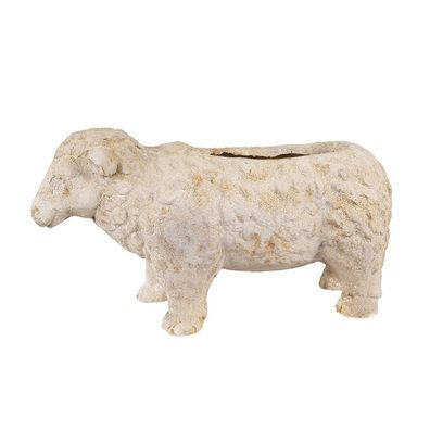 Clayre & Eef Blumentopf Schaf 48x19x26 cm Beige Keramikmaterial (Gr. 48x19x26 cm)