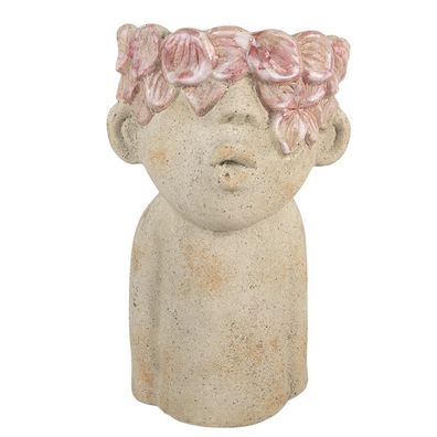 Clayre & Eef Blumentopf 20x19x31 cm Beige Terrakotta (Gr. 20x19x31 cm)