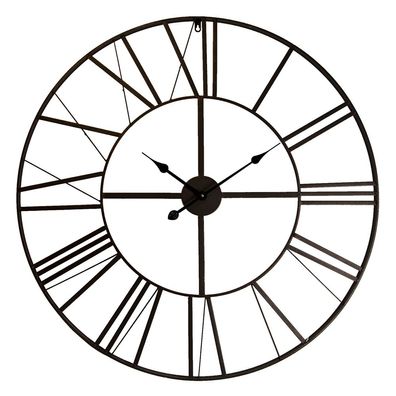 Clayre & Eef Wanduhr Ø 90 cm Schwarz Metall