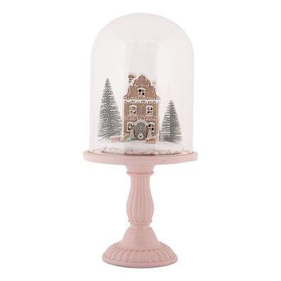Clayre & Eef Weihnachtsdekoration mit LED-Beleuchtung Ø 17x36 cm Rosa Kunststoff