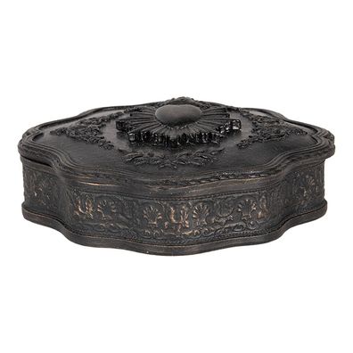 Clayre & Eef Schmuckkästchen 12x11x4 cm Schwarz Kunststoff