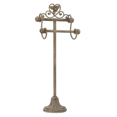 Clayre & Eef WC-Rollenhalter 23x15x59 cm Beige Braun Eisen (Gr. 23x15x59 cm)