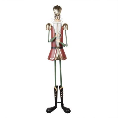 Clayre & Eef Weihnachtsdekorationsfigur Nussknacker 39x39x174 cm Rot Metall