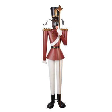 Clayre & Eef Weihnachtsdekorationsfigur Nussknacker 50x41x189 cm Rot Metall