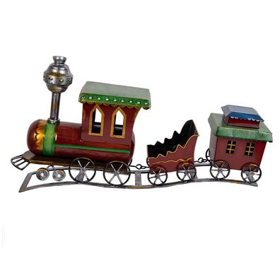 Clayre & Eef Dekorationsfigur Zug 70x15x36 cm Rot Metall (Gr. 70x15x36 cm)