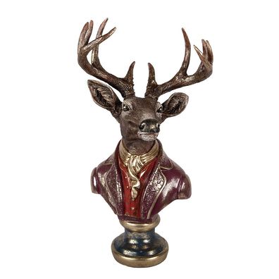Clayre & Eef Dekorationsfigur Hirsch 30x22x57 cm Braun Kunststoff (Gr. 30x22x57 cm)