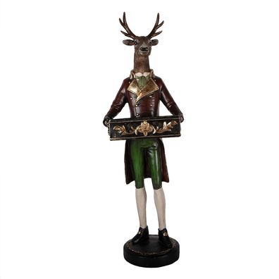 Clayre & Eef Dekorationsfigur Hirsch 32x31x96 cm Braun Kunststoff (Gr. 32x31x96 cm)