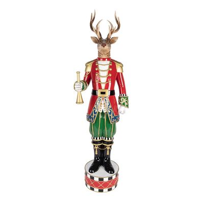 Clayre & Eef Weihnachtsdekorationsfigur Hirsch 25x20x82 cm Braun Kunststoff