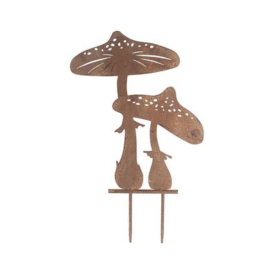 Clayre & Eef Gartenspieá Pilz 34x1x55 cm Braun Metall (Gr. 34x1x55 cm)