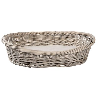 Clayre & Eef Hundekorb 74x57x19 cm Grau Rattan