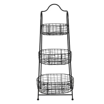 Clayre & Eef Korbregal 42x30x108 cm Schwarz Eisen