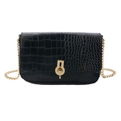 Clayre & Eef Damenhandtasche 22x5x12 cm Schwarz Kunststoff